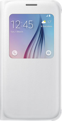 S-View Flip Cover for Samsung Galaxy S 6 - White Pearl