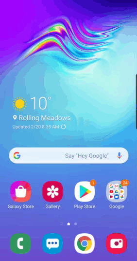 Bixby card menu 