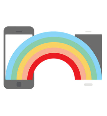 Rainbow connecting 2 smartphones