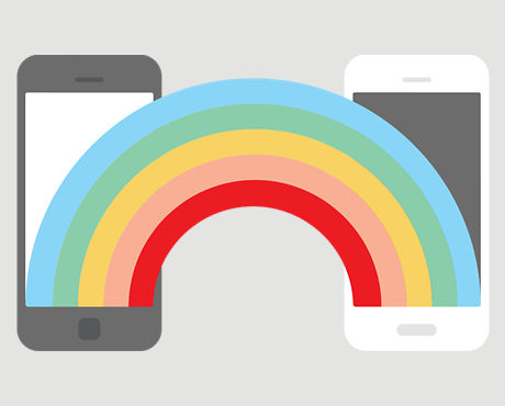 Rainbow connecting 2 smartphones