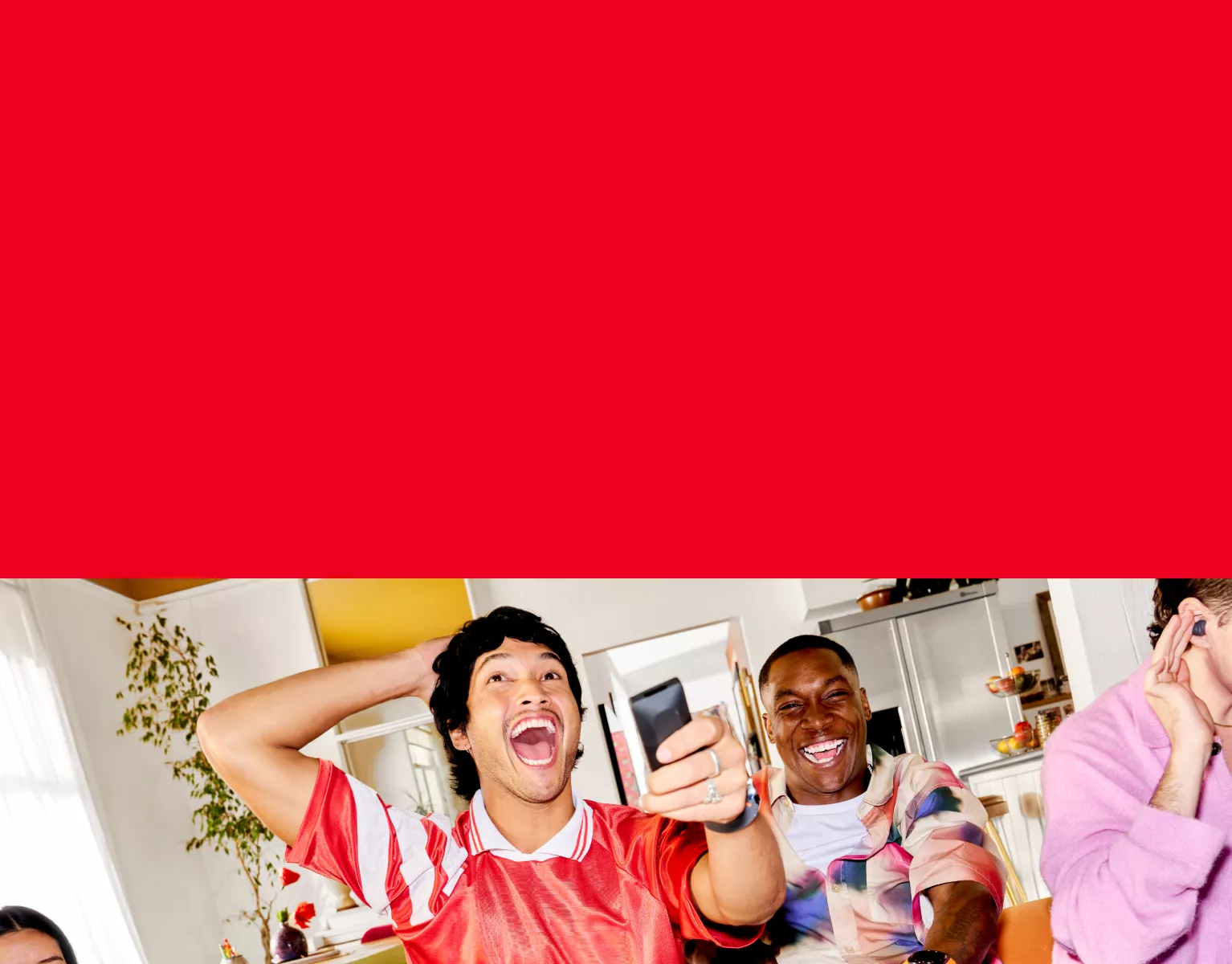 People enjoying TV and Internet together