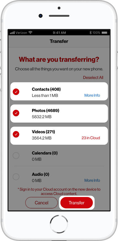 Verizon Content Transfer app | Verizon Wireless