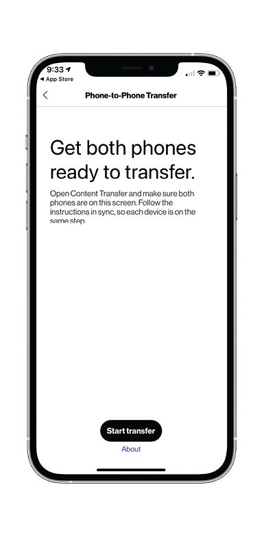 Confirm the start of the transfer--new phone