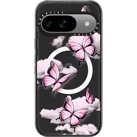 CASETiFY Funda Impact con MagSafe para el Pixel 9 / Pixel 9 Pro - Pink Butterfly (rosa)