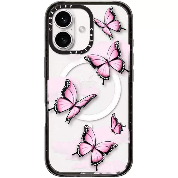 CASETiFY Impact Case with MagSafe for iPhone 16 - Pink Butterfly | Verizon