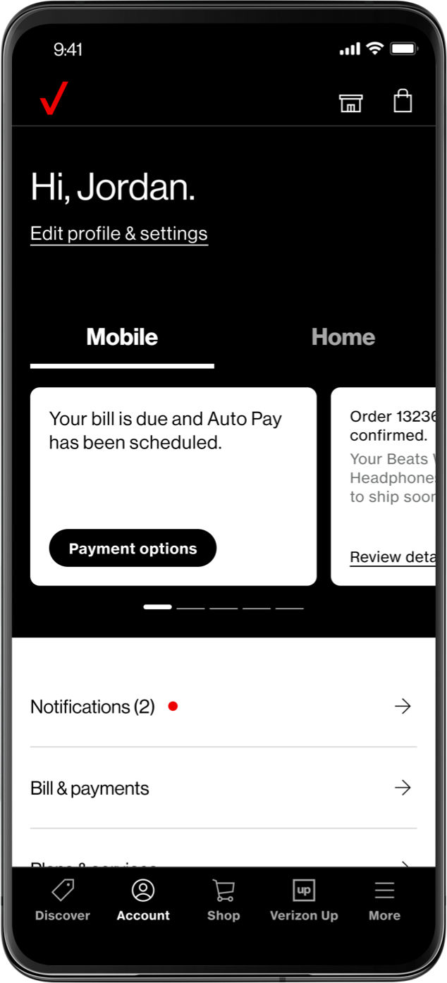 Get the My Verizon app, Pay your bill & get deals