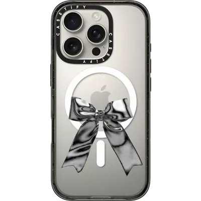 CASETiFY iPhone 16 Pro ケース メタリックピンクリボン CASETiFY Impact Case with MagSafe for iPhone 16 Pro | Shop Now