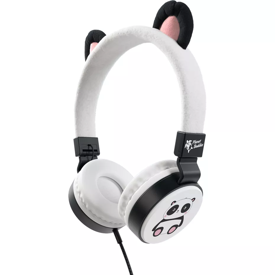 Planet Buddies Pippin the Panda Furry Wired Headphones - Black Verizon