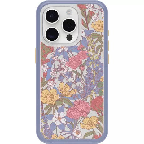 otterbox iphone 16 pro symmetry series clear case floral purple