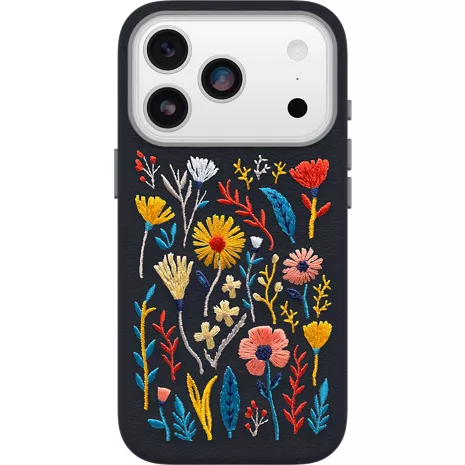 OtterBox Symmetry Series Cactus Leather Embroidery Case with MagSafe for iPhone 17 Pro - Enchanted Garden