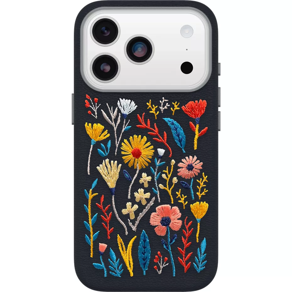 OtterBox Symmetry Series Cactus Leather Embroidery Case with MagSafe for iPhone 17 Pro - Enchanted Garden | Verizon