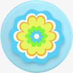 Magsafe PopGrip - Caleidoscopio de Flores Moldeadas - Azul​​ 
