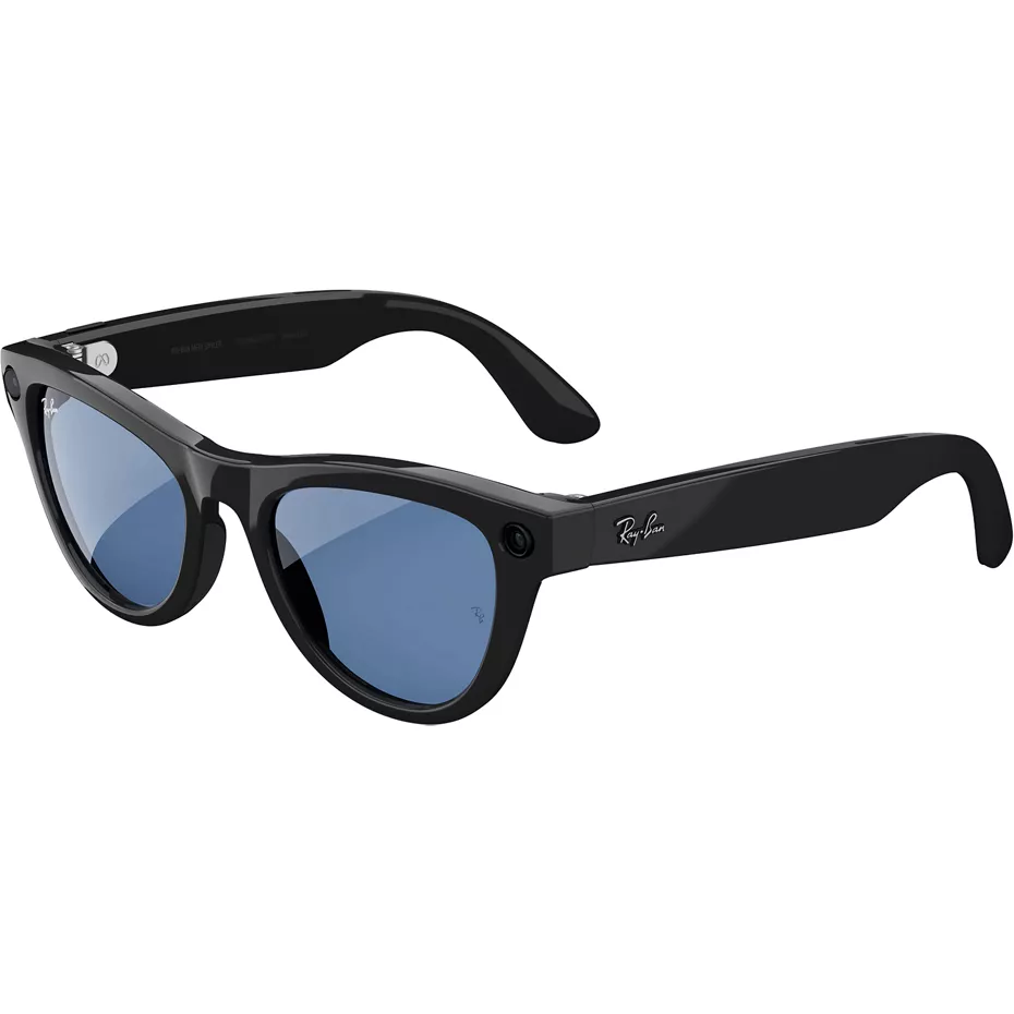 Ray-Ban Skyler Smart Glasses Shiny Black with Transitions Cerulean Blue | Verizon