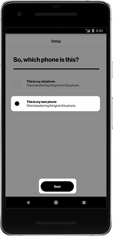 Verizon Content Transfer app