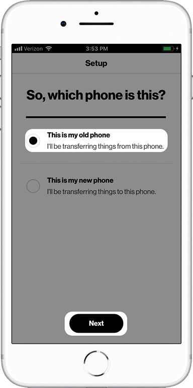 Verizon Content Transfer app