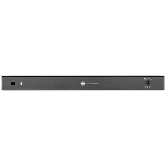 Back view of D-Link 16-Port Gigabit Desktop Switch.