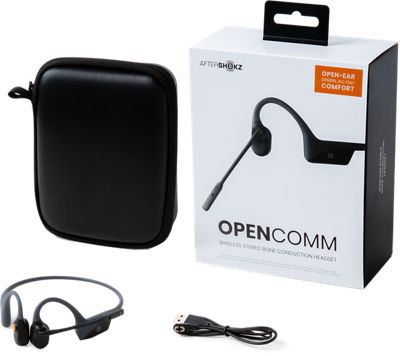 aftershokz opencomm wireless stereo bone conduction bluetooth headset