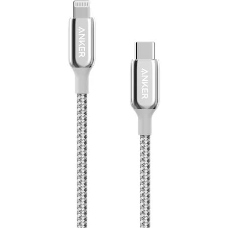 Cable USB-C a Lightning Anker PowerLine+ III de 6 pies Color plata imagen 1 de 1