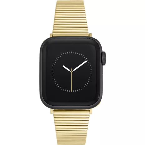 Anne Klein Correa de acero inoxidable acanalado color oro para el Apple Watch con caja de 38/40/41 mm