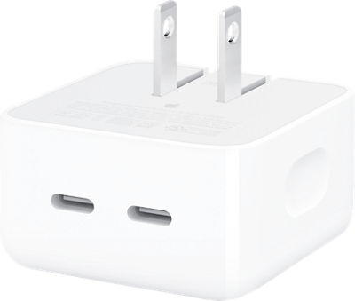 Apple - 35W Dual USB-C Port Compact Power Adapter - White - Coming
