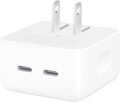 Adaptador de corriente compacto de 35 W con dos puertos USB-C de Apple -  iShop