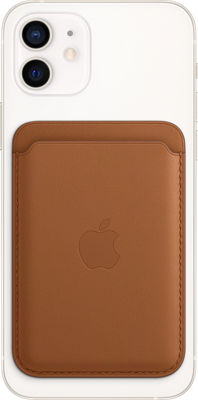 Official Leather MagSafe Golden Brown Wallet - For iPhone 13 Pro