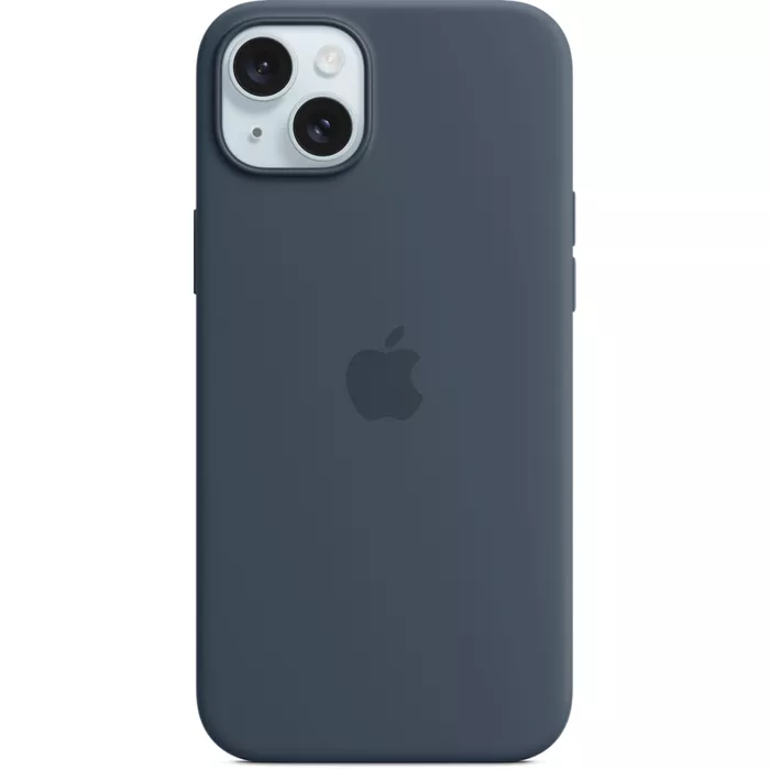 Apple Silicone Case with MagSafe for iPhone 15 Plus - Storm Blue | Verizon