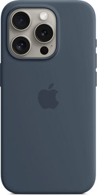 Funda de silicona Apple azul tormenta para iPhone 15 - Funda para teléfono  móvil