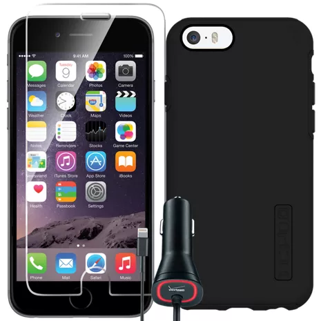 Verizon Incipio Case w/ Tempered Glass & Car Charger