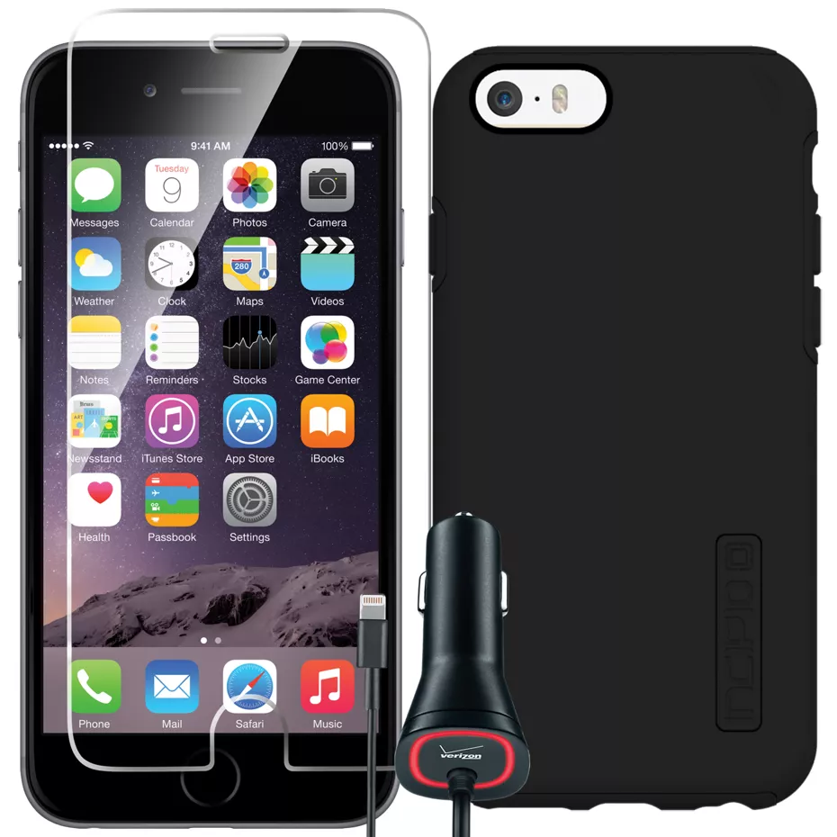 Verizon Incipio Case w/ Tempered Glass and Car Charger