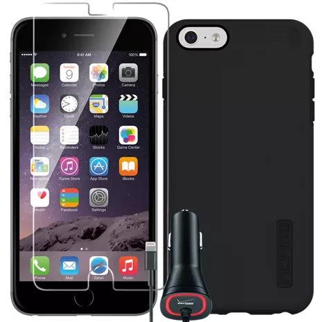 Verizon Incipio Case with Tempered Glass & Car Charger