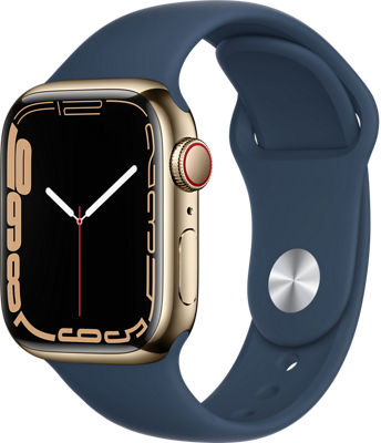 Apple Watch Series 7 41mm Gold Stainless Steel with Abyss Blue 