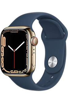 Apple Watch Series 7 41mm Gold Stainless Steel with Abyss Blue 