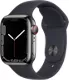 Apple Watch Series 7, con caja de acero inoxidable color grafito de 41 mm y correa deportiva color medianoche