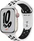 Apple Watch Nike Series 7 GPS + Cellular, 45mm Starlight Aluminum Case - Pure Platinum/Black Nike Sport Band