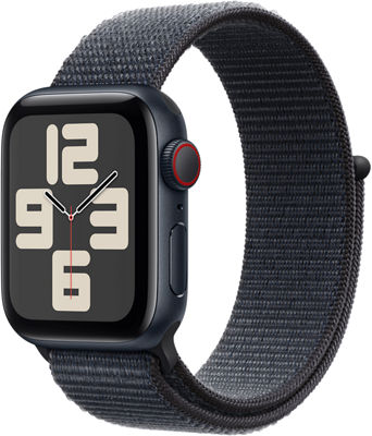 Apple Watch SE GPS Cellular 40mm Midnight Aluminum Case with Ink Sport Loop