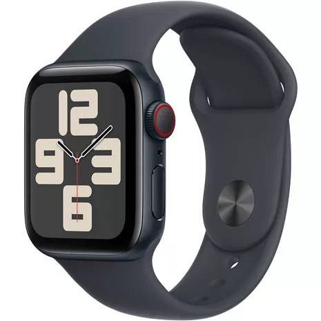 Apple Watch SE 2nd Gen GPS Cellular Smartwatch with Midnight Aluminum Case and Sport