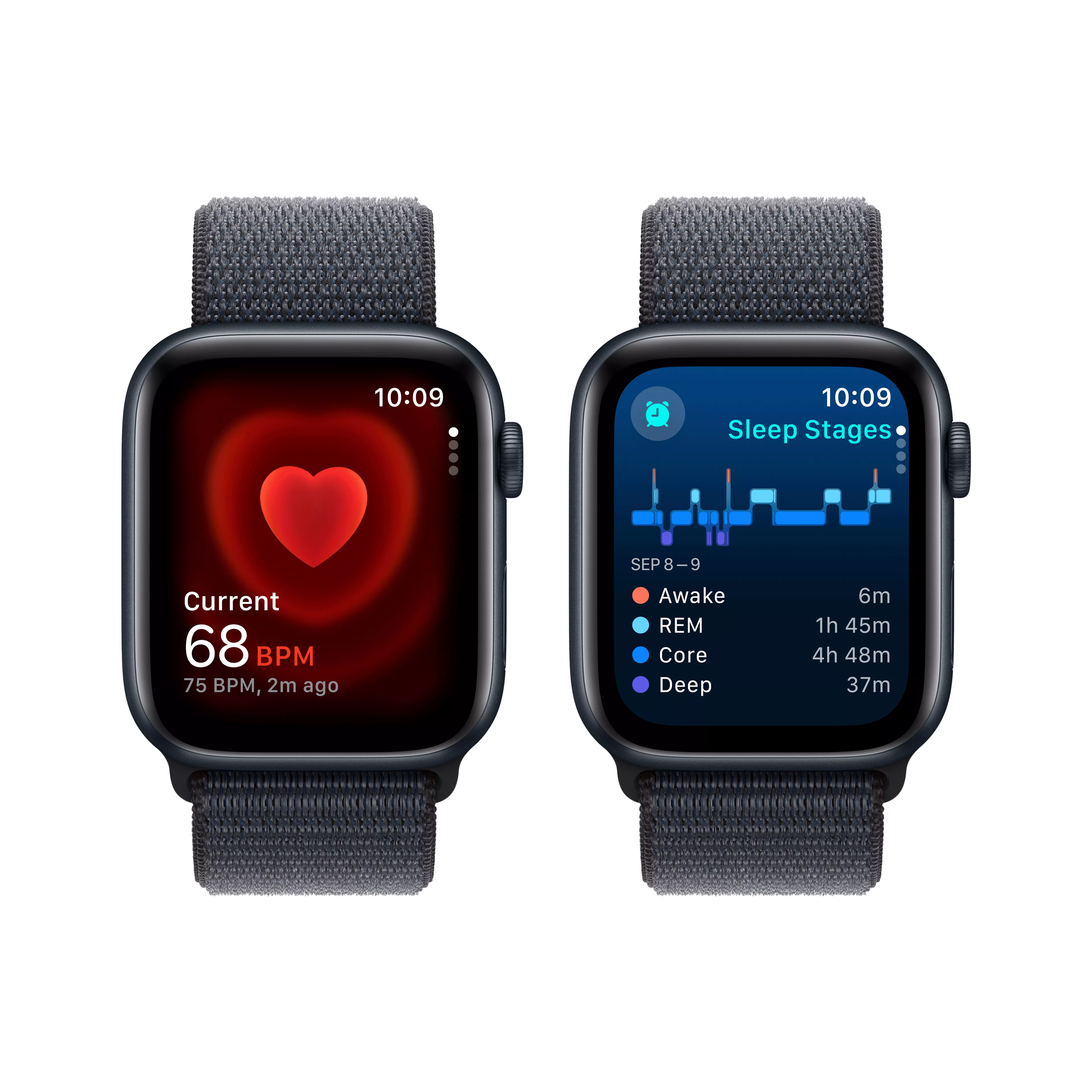Apple Watch SE (2nd Gen) 44mm in Midnight Aluminum Case With Ink Sport Loop image 4