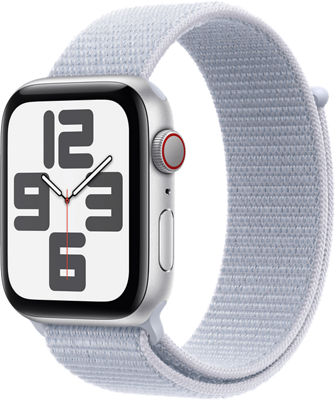 Apple Watch SE (2nd Gen) 44mm in Silver Aluminum Case With Blue Cloud Sport Loop | Smartwatch