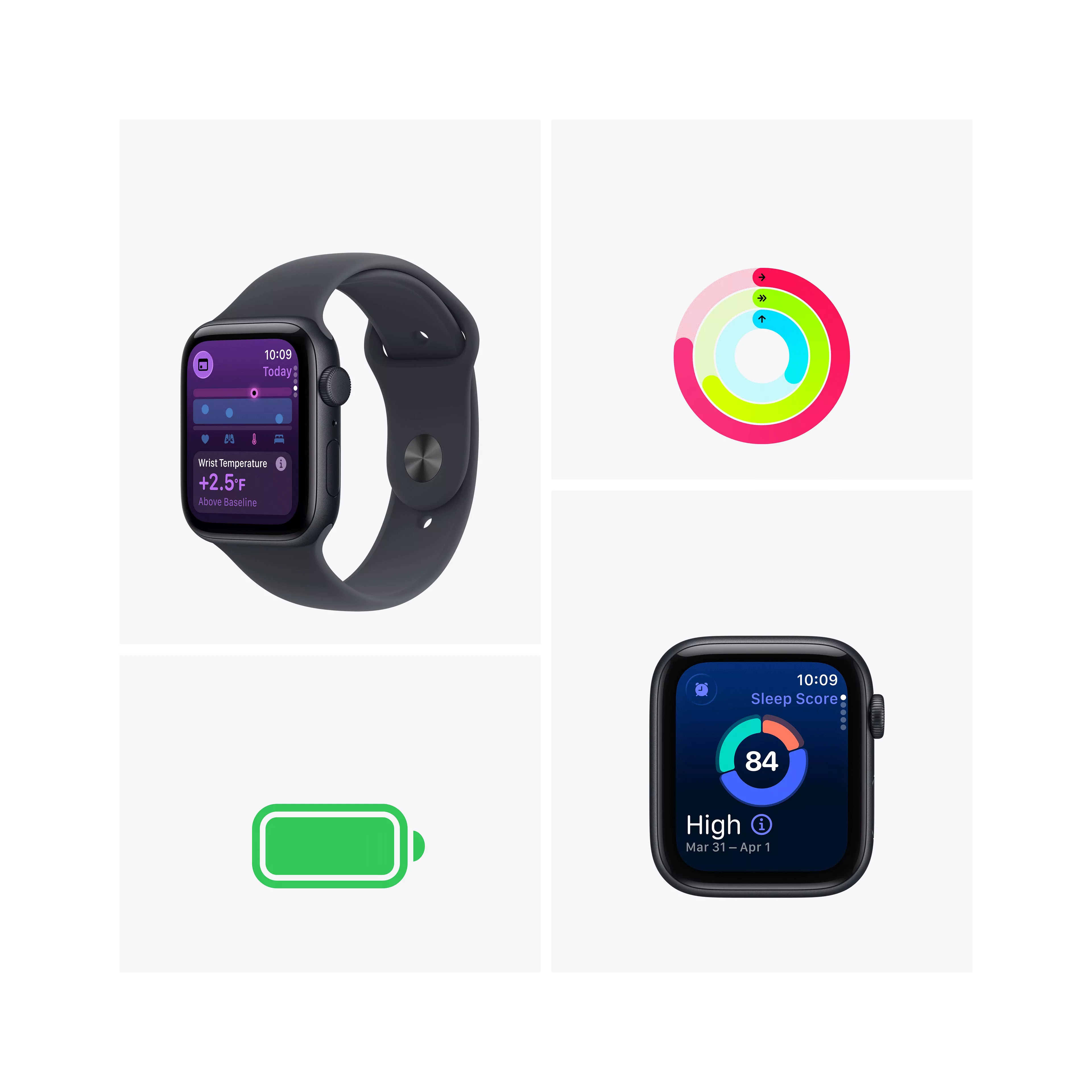Apple Watch SE 3 GPS + Cellular 44mm Midnight Aluminum Case with Midnight Sport Band - S/M image 3
