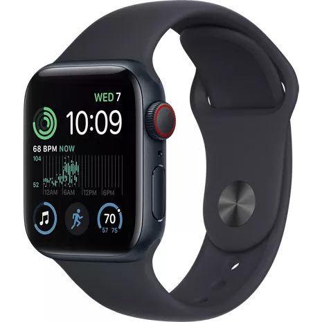 Apple Watch SE (2.ª gen.), con caja de aluminio color medianoche de 40 mm y correa deportiva color medianoche - S/M Color medianoche (aluminio) imagen 1 de 1
