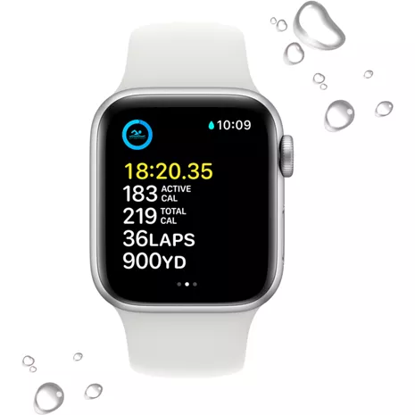 Watch SE (2nd Gen) 40mm Silver Aluminum Case with White Sport Band