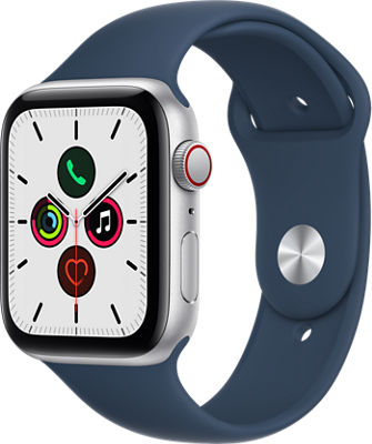 Apple Watch Series 9 41mm Silver Aluminum Case with Storm Blue Sport Band -  S/M 194253816485