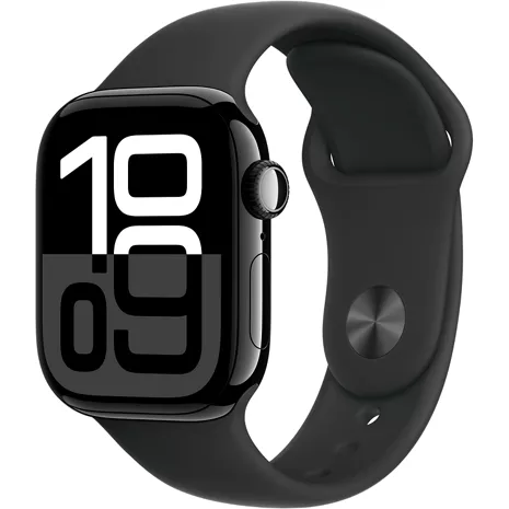 Apple Watch Series 10 42mm GPS Cellular Jet Black Aluminum Case Black Sport Band M L