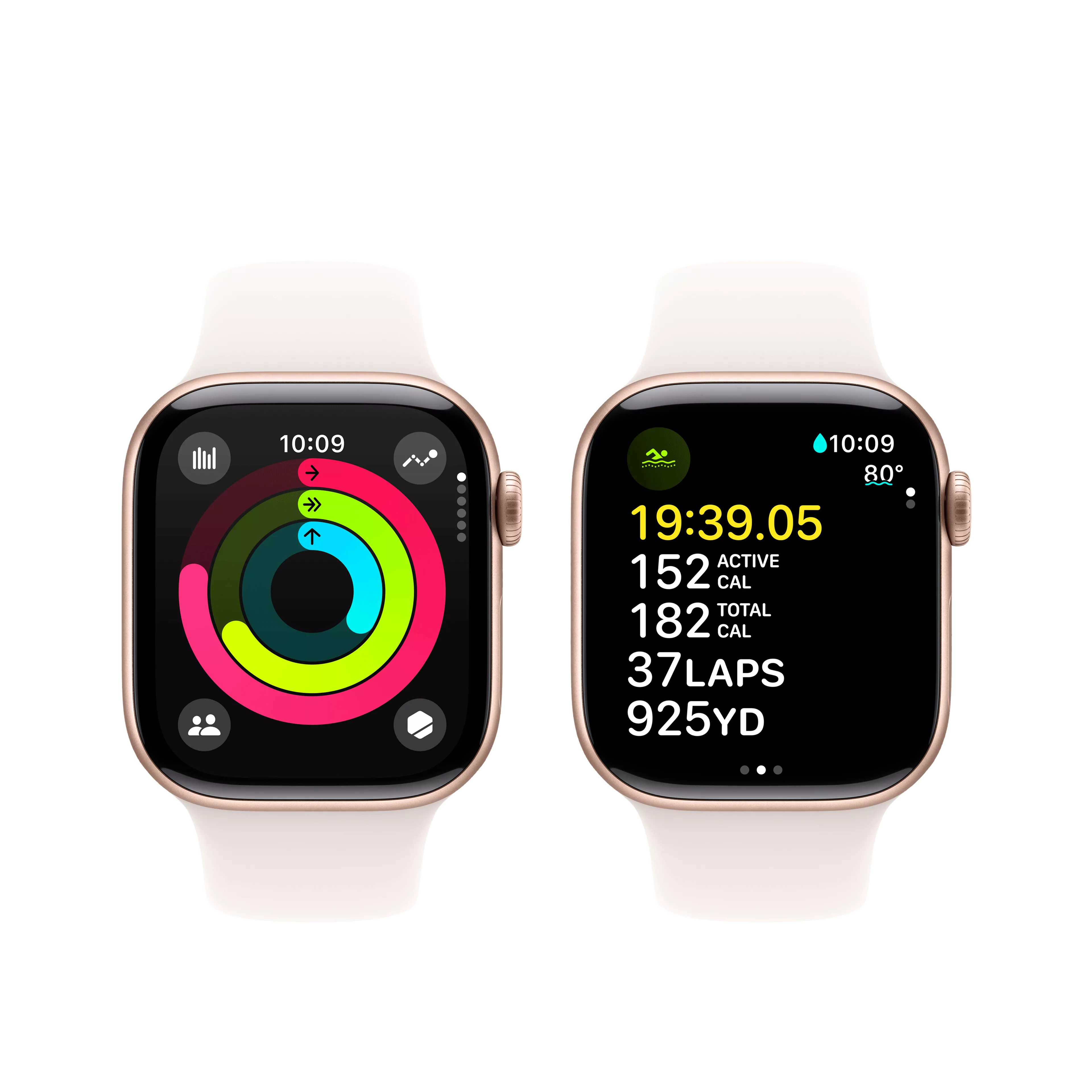 Apple Watch Series 10 42mm in Rose Gold Aluminum Case With Light Blush Sport Band - S/M (CPO - Great Condition) image 3