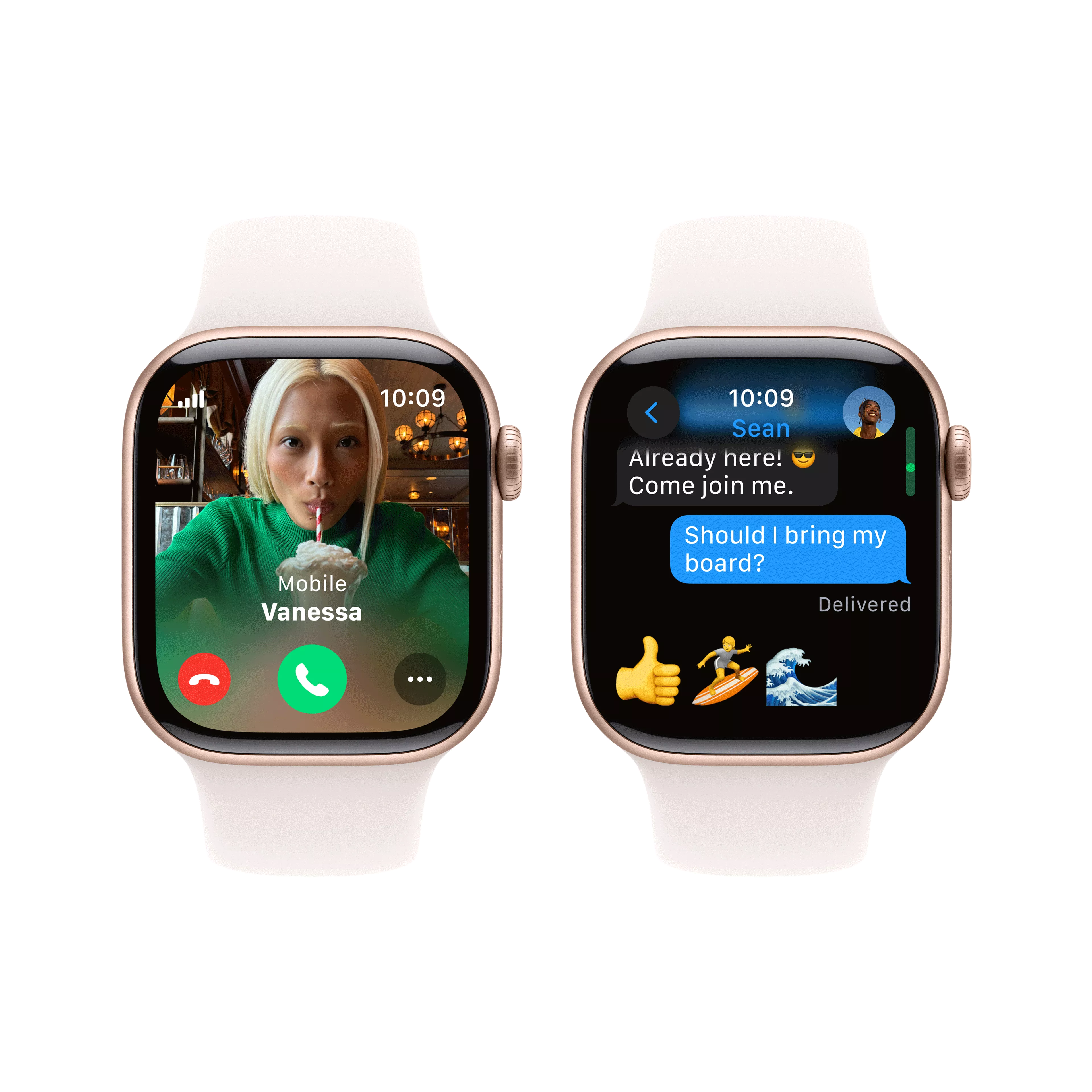 Apple Watch Series 10 42mm in Rose Gold Aluminum Case With Light Blush Sport Band - S/M (CPO - Great Condition) image 6