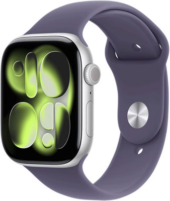 Apple Watch Series 11 46mm in Silver Aluminum Case With Purple Fog Sport Band - M/L | Smartwatch
