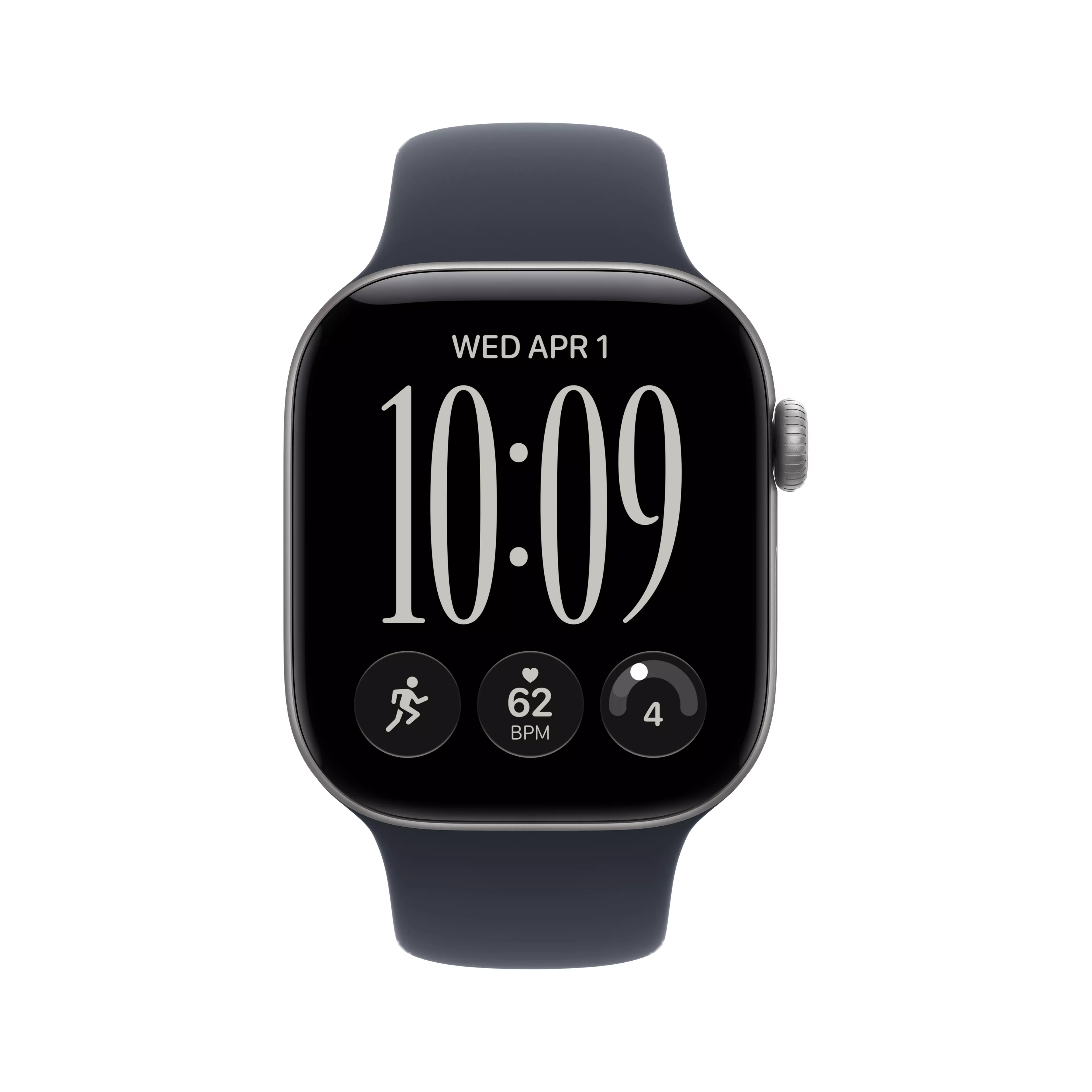 Apple Watch Series 12 GPS + Cellular 42mm Space Gray Aluminum Case with Navy Blue Sport Band - S/M image 2