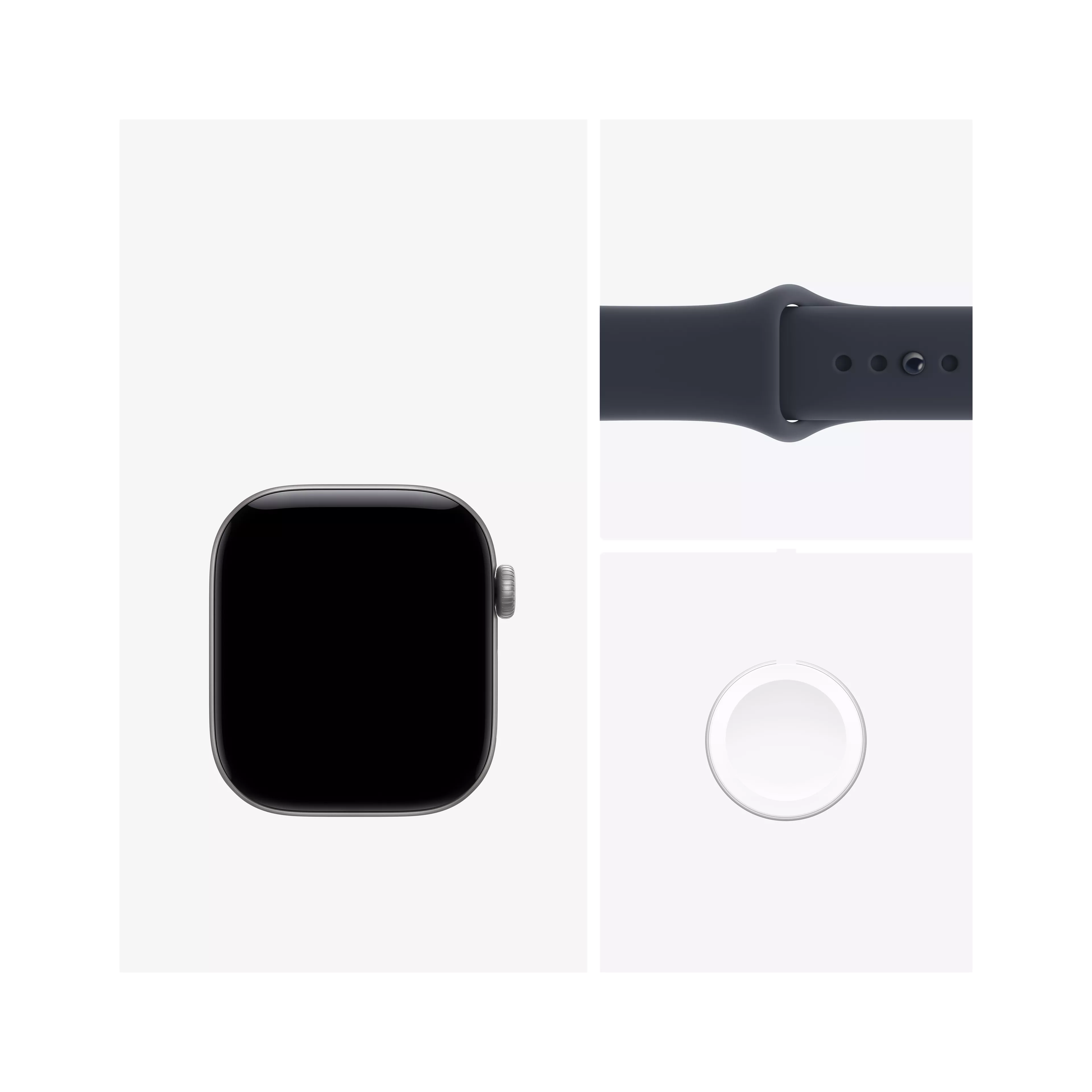 Apple Watch Series 12 GPS + Cellular 42mm Space Gray Aluminum Case with Navy Blue Sport Band - S/M image 3