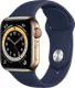 Apple Watch Series 6 GPS + Cellular, 40mm Gold Stainless Steel Case with Sport Band in Deep Navy